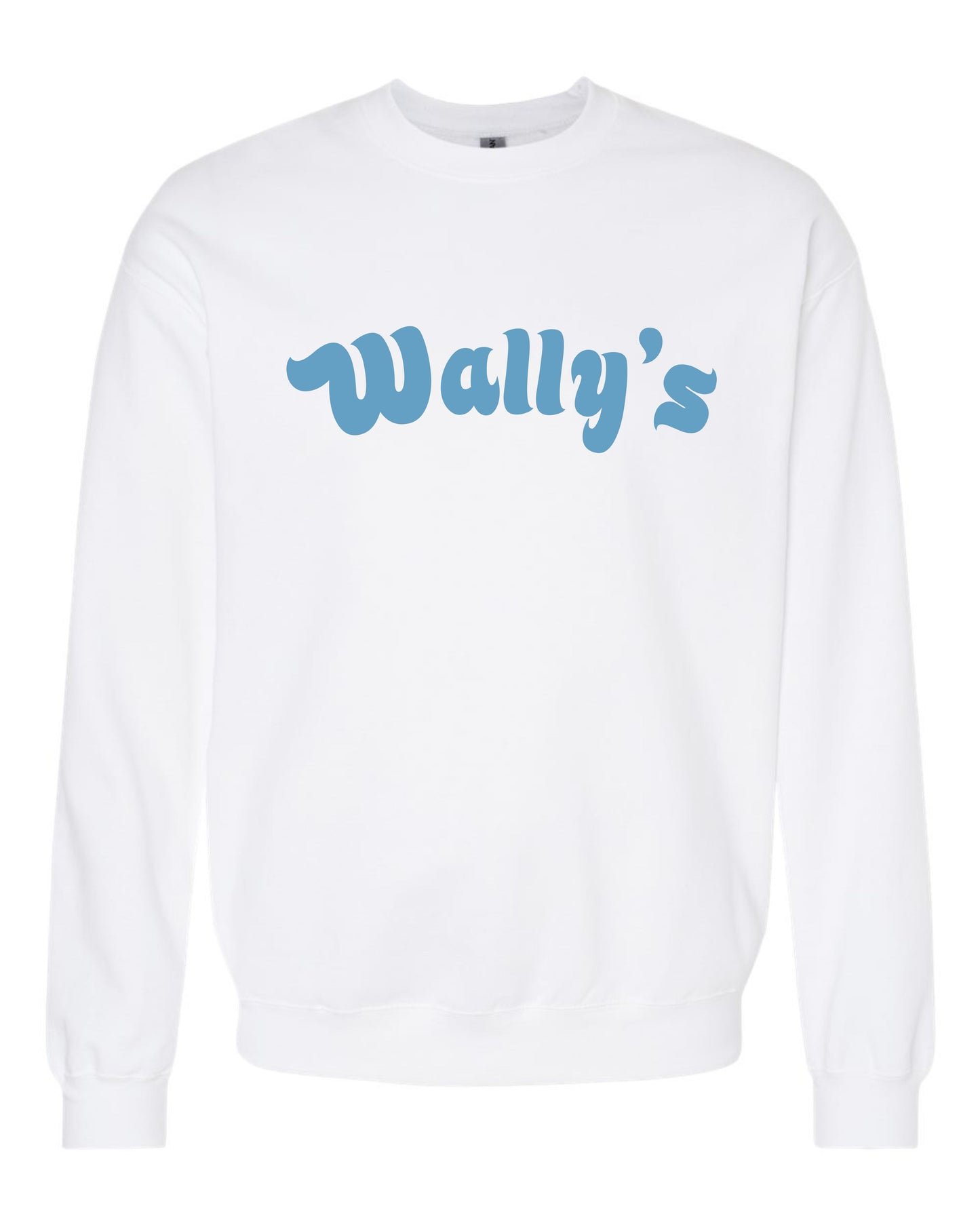 Crewneck Sweatshirt White with Carolina Blue