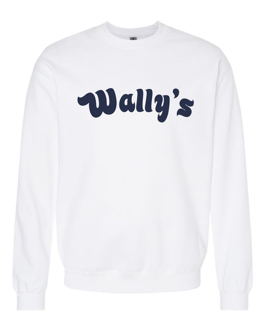 Crewneck Sweatshirt White with Navy