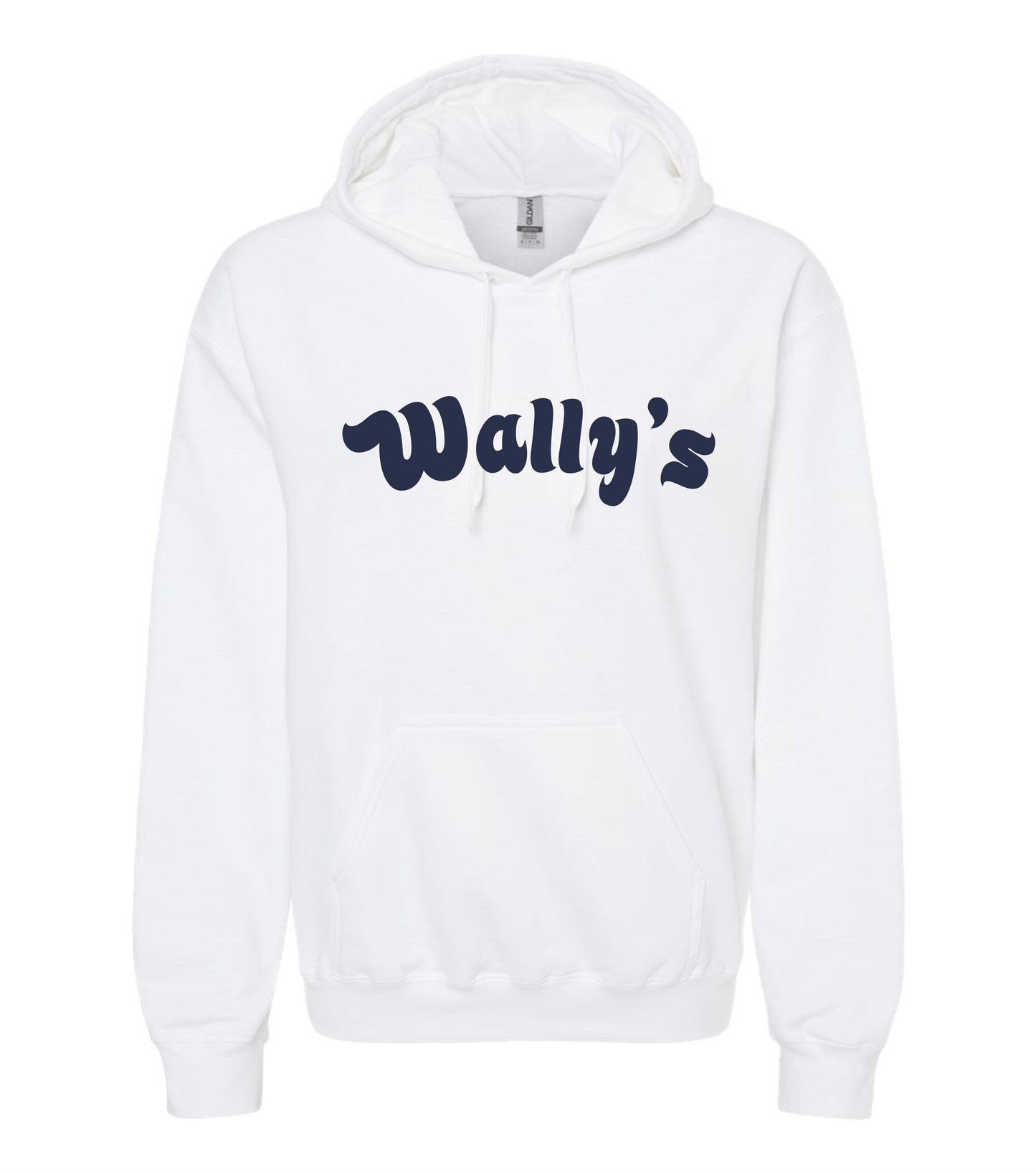 Hoodie Sweatshirt White with Navy